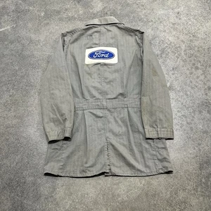 Vintage 60s Ford HBT Distressed Coat Jacket Size 36 Patches Union Made - Picture 1 of 6