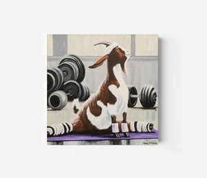 Pintura original de yoga de cabra 12”x12” sobre lienzo de la artista Amber McDowell  - Imagen 1 de 3