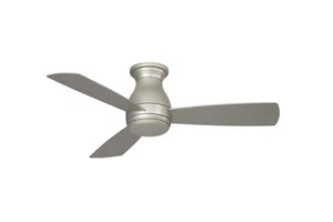 Fanimation Hugh 44" LED Indoor/Outdoor Flush Mount Ceiling Fan in Brushed Nickel - Picture 1 of 1