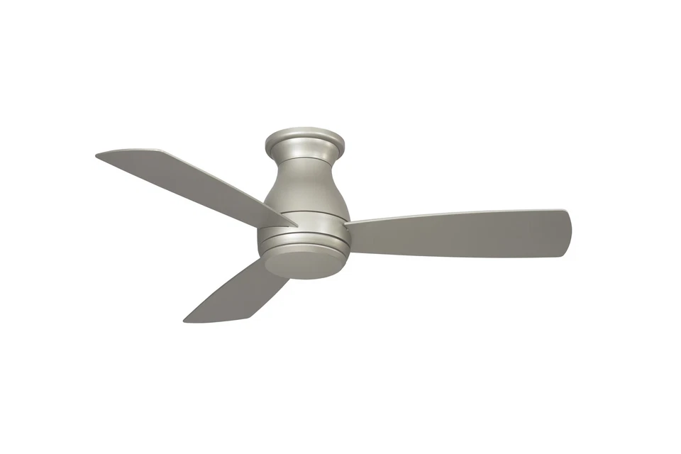 Fanimation Hugh 44" LED Indoor/Outdoor Flush Mount Ceiling Fan in Brushed Nickel - Image 1 of 1