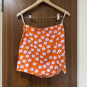 Primark Blumen Print Viskose Minirock Orange Ditsy Muster Gr. 8 Petite Retro - Bild 1 von 8