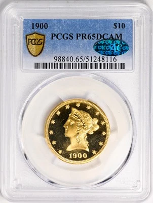 Liberty Head 1900 $10 PCGS PR 65 DCAM Foto 1 de 4