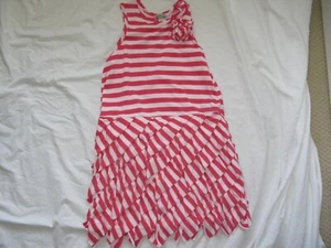 Halabaloo Girls Summer Dress Watermelon Pink and White EUC - Picture 1 of 5