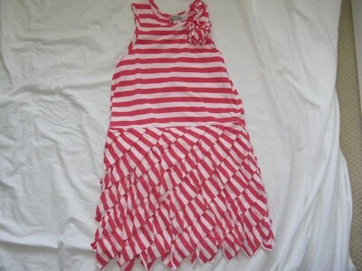 Halabaloo Girls Summer Dress Watermelon Pink and White EUC - Image 1 of 4