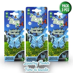 Deodorante profumo auto bocchetta Farfalla Fiore di bucato - Pack 3 pz - Foto 1 di 2