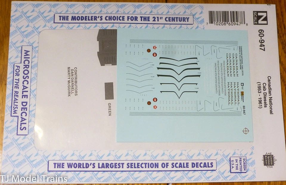 Calcomanía a microescala N #60-947 Canadian National Cab Diesel (1953-1961)-Diesel - F- Foto 1 de 1