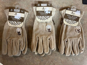 Womens Sz S Small * 3 Pair* digz Full Suede Leather Garden Work Gloves