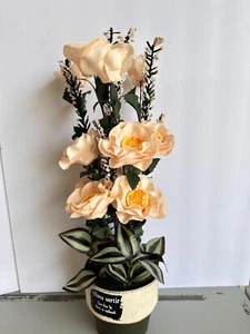 Artificial Rose Flower Potted Plant, Faux Flower - Picture 1 of 6