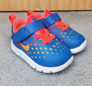 Nike Free Express Blue Rainbow Dot Toddler Sneakers4 C - Picture 1 of 7