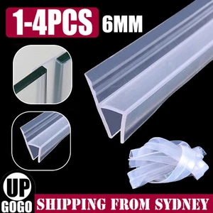 UP 4PCS 1M 6mm Seal Strip Screen Door Bathroom Shower Water Silicone H Shape AUS - Picture 1 of 11