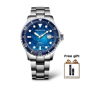 MOEMTON Men Mechanical Stainless 100m Waterproof Chronograph Watch M129.BSSA01 - Picture 1 of 6