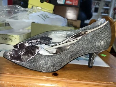 NUEVO J. Renee Lea Mujer Bomba Terciopelo Peltre con Caja Talla 11 M Tela Brillo Foto 1 de 4