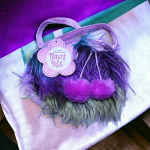 Aurora Fancy Pals Rainbow Sloth Pet Carrier Plush Fuzzy Purse Purple Green Pom - Picture 1 of 7