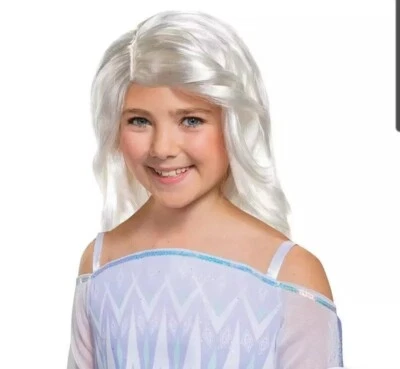 Disney FROZEN 2 II Elsa Reina de las Nieves Rubia Niño Niño Peluca Halloween Juego de Rol Foto 1 de 3