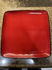 Home Trends Rave Red Stoneware 10 3/4? Square Dinner Plates Set Of (7) Seven!