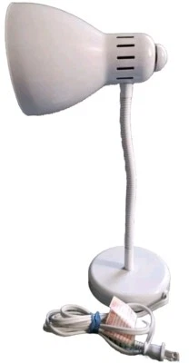 17" White Metal Adjustable Bendable Goose Neck Portable Luminaire LED Desk Lamp - Image 1 of 4