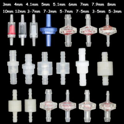 3mm - 12mm Plastic One-Way Non-Return Check Valve Vacuum Fuel Water Gas/Air Fish - Image 1 of 4