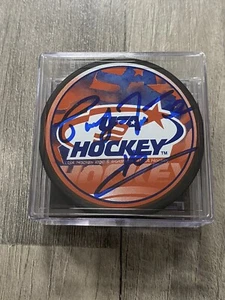 Pat Lafontaine Hand-Signed Autographed USA Hockey Logo Puck w/ JSA COA - Picture 1 of 2