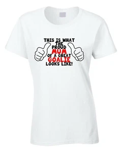 Stolze Mama Goalie Damen Frauen T-Shirt lustig Geschenk Fußball Torwart Sport - Bild 1 von 1