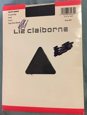 Liz Claiborne Silky Sheer Control Top Pantyhose Size Medium Style 831 Off Black - Image 1 of 3