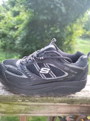 Skechers Shape Ups Women's Sz 9.5 Black Silver Workout 11817 - Image 1 of 4