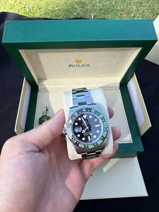 Rolex GMT-Master II “Sprite” Black & Green Dial with Silver - W/Box & Papers - Picture 1 of 7