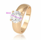 9K Gold Filled Lady Men made with Swarovski Crystal Ring size 9 Wedding R/3137A