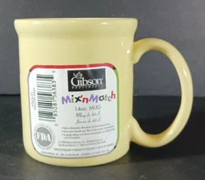 Vintage GIBSON MIX 'N' MATCH Yellow Cafe Oversize COFFEE MUG Ceramic 14 oz - Picture 1 of 9