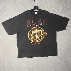 Rush Time-Machine Tour 2010 Shirt 2XL Faded Black Back-In-Time