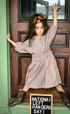 Caramelo Londres-talla 8-vestido-algodón-a cuadros-diseñador-exquisito-único Foto 1 de 4