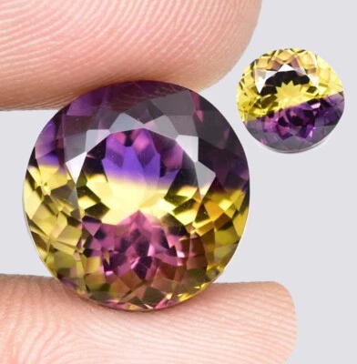 1 Pair 4 x 4 MM Natural Bi-Color Bolivia Ametrine Untreated Gemstone Certified - Image 1 of 4