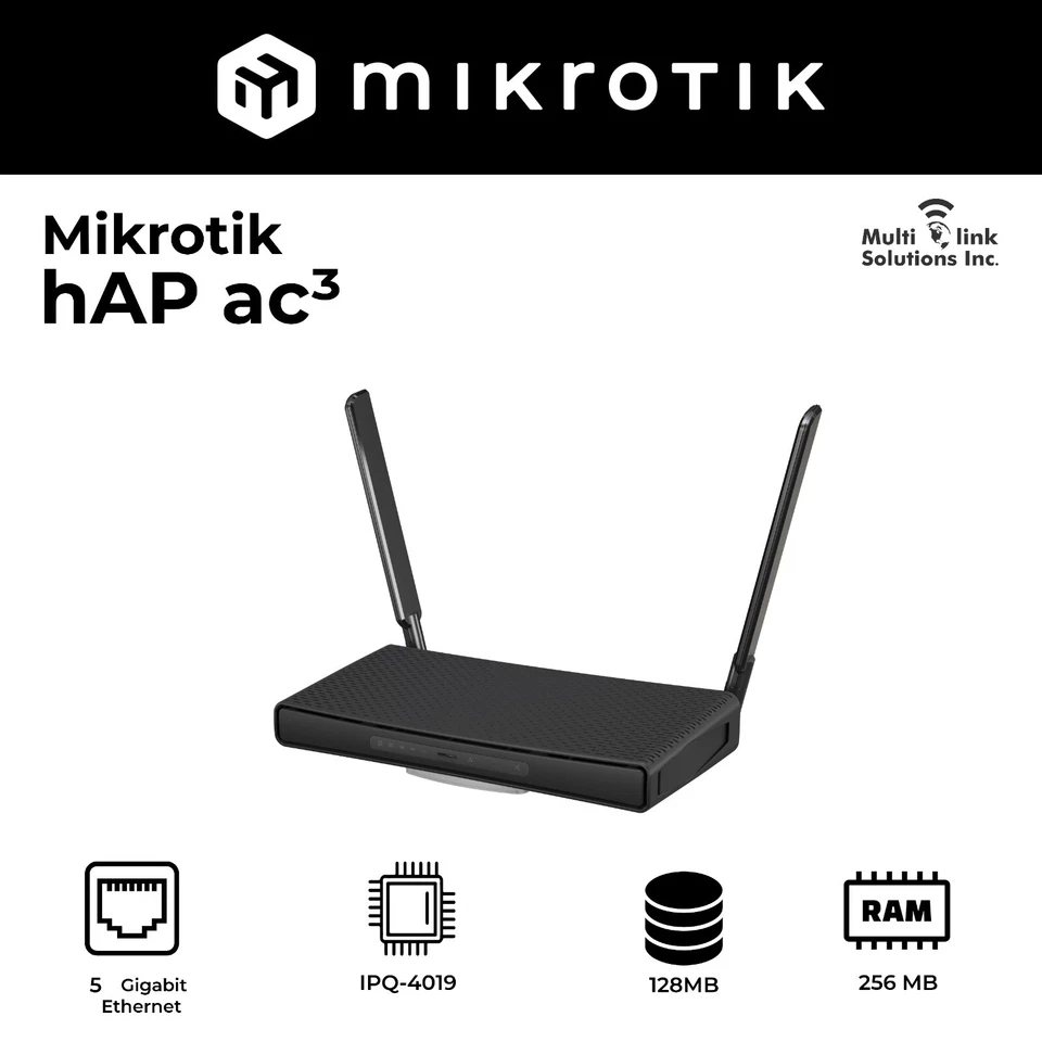 Mikrotik hAP ac3 Wireless Dual-Band Router with 5 GB Ethernet ports US Ver - Image 1 of 4