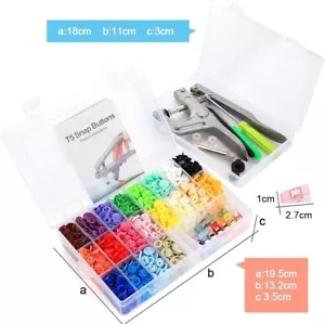 Pinza Per Bottoni Automatici, 400Pezzi T5 20 Colori Bottoni Automatici - Foto 1 di 6