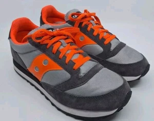 Saucony Originals Jazz 81 Mens Gray Bright Neon Orange Sneakers Shoes 9.5 - Picture 1 of 23