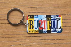 Beautiful Metal Keychain Name Key Ring License Plate Keychain Key Fob Embossed - Picture 1 of 1