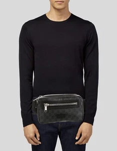 Gucci Soft GG Supreme Monogram Web Belt Bag Black Grey - Picture 1 of 11