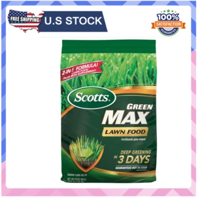 Scotts Green Max Alimento para césped, fertilizante más suplemento de hierro para césped más verde Foto 1 de 4