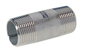316 Stainless Steel Equal Barrel Nipple Adaptors with Male Tapered BSP Threads - Picture 1 of 1