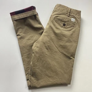 American Eagle Slim Straight Lined Chino Pants Mens 30x32 Khaki Cotton Stretch - Picture 1 of 19