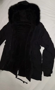 Damen Parka Mantel Gr. 38-40 Teddy Futter Viele Details Jacke Warm - Bild 1 von 12