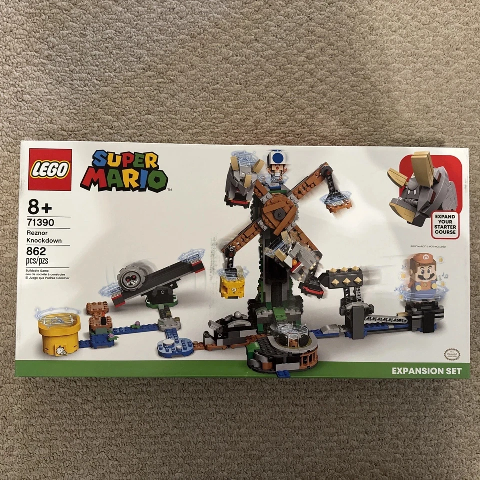 LEGO Super Mario: Reznor Knockdown Expansion Set (71390) NEW SEALED BOX Grrrol - Image 1 of 2