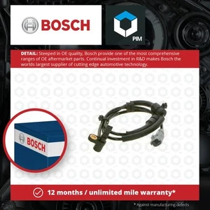 ABS Sensor fits FIAT ULYSSE 179 3.0 Front Left 02 to 05 XFW Wheel Speed Bosch - Picture 1 of 6