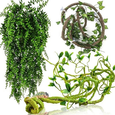 HERCOCCI Reptile Vines, Flexible Jungle Climbing Vines Terrarium Green  - Image 1 of 4