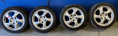 1998-2004 Porsche Boxster S 986 Twist Wheel Set: 17x7" & 17x8.5  98636212400 - Image 1 of 4