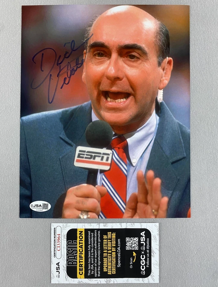 ESPN COLLEGE BASKETBALL GREAT DICK VITALE AUTOGRAPH 8x10 PHOTO JSA CI33964 - Image 1 of 1
