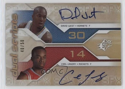 2008-09 SPx Dual Scripts /50 David West Carl Landry #DS-WL Auto - Image 1 of 2