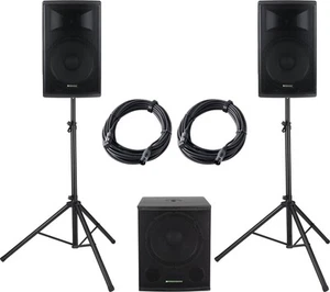 DJ PA Aktiv Komplett Anlage Gesangsanlage Set 1x 18" Subwoofer 2x 15" Hochtöner - Bild 1 von 12
