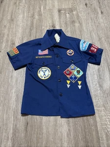 Boy Scouts of America BSA Youth Shirt Size 6 Cub Sewn on Patches DMV - Picture 1 of 10