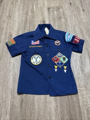 Boy Scouts of America BSA Youth Shirt Size 6 Cub Sewn on Patches DMV - Image 1 of 4