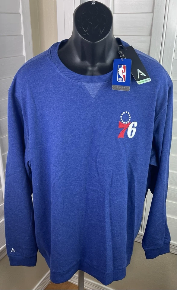 Antigua NBA Philadelphia 76ers Reward Crewneck Blue Sweater, Men’s Size 2XL, NWT - Image 1 of 4